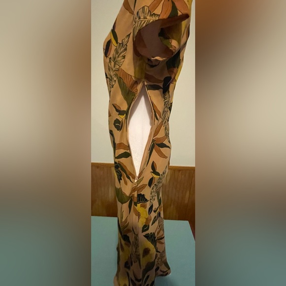 Vintage Brown Floral Dress, Label: A Wild Thyme, Sz 6 - Picture 7 of 16